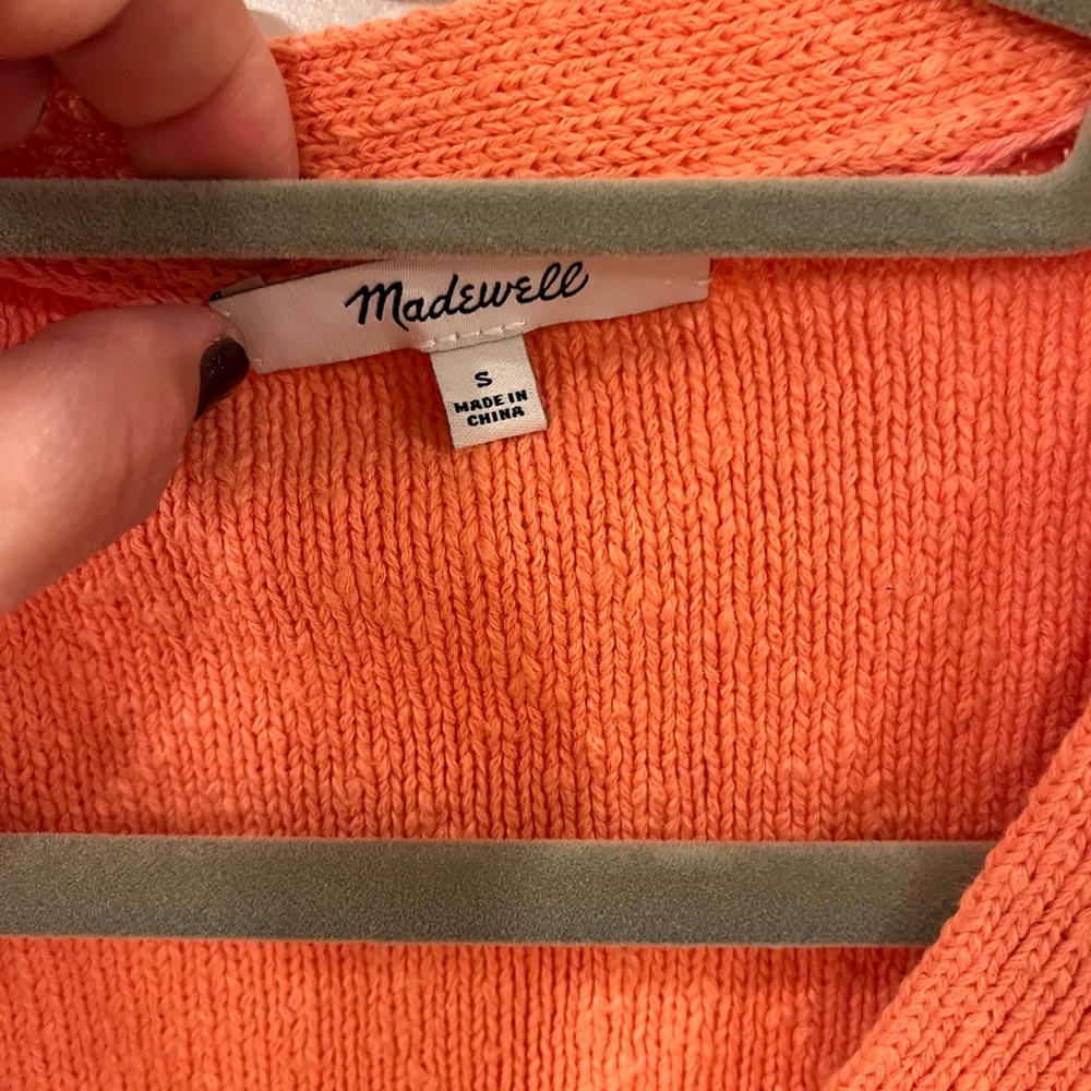 Madewell Vibrant Orange Cardigan Sweater - Picture 2 of 3
